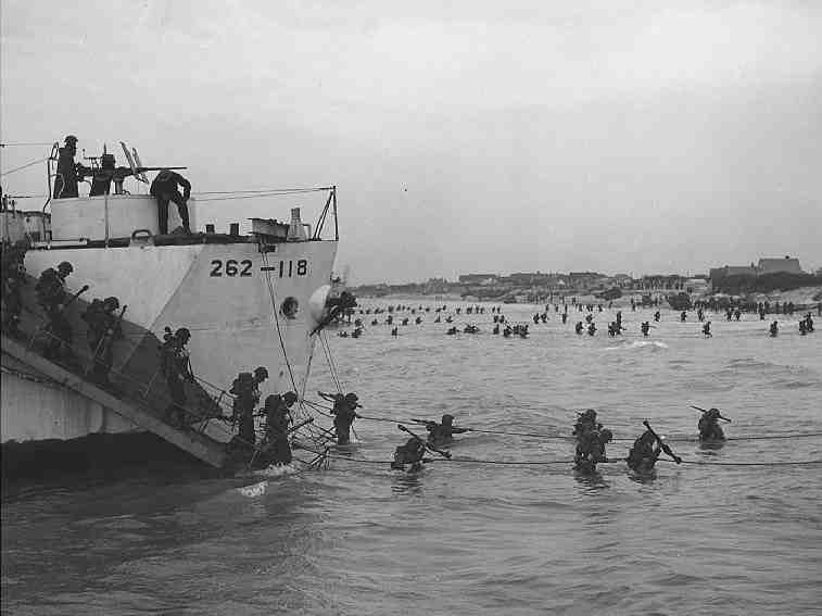 juno, beach, debarquement, infanterie